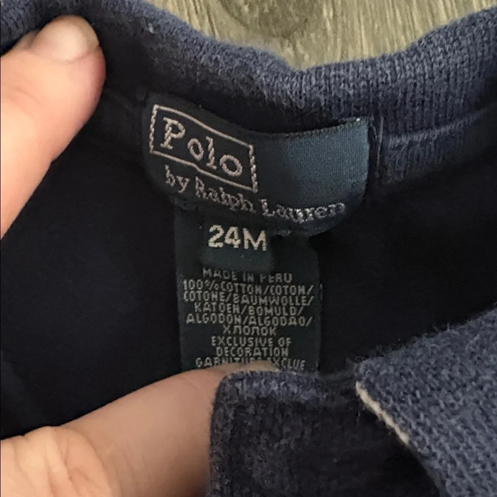 Vintage kids POLO BY RALPH LAUREN KNIT NAVY AND BLUE TOP size 24 months